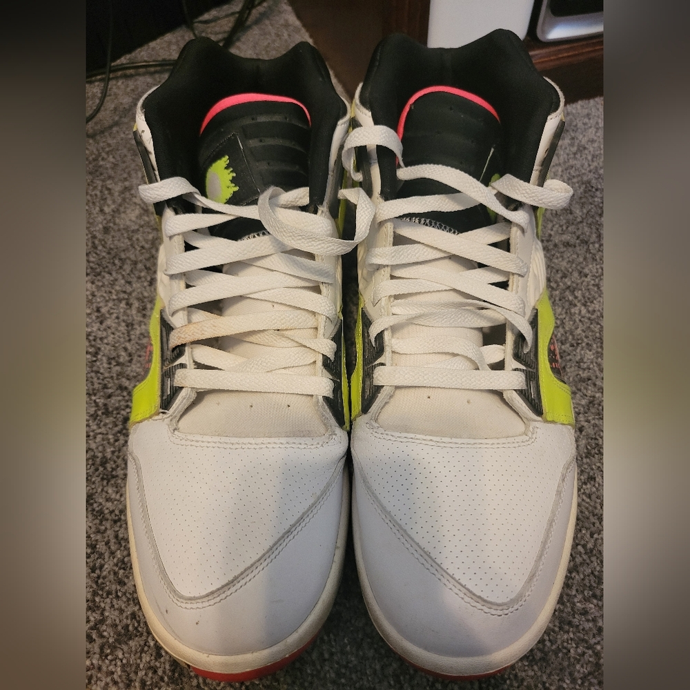 Nike White and Green High-Top Sneakers
